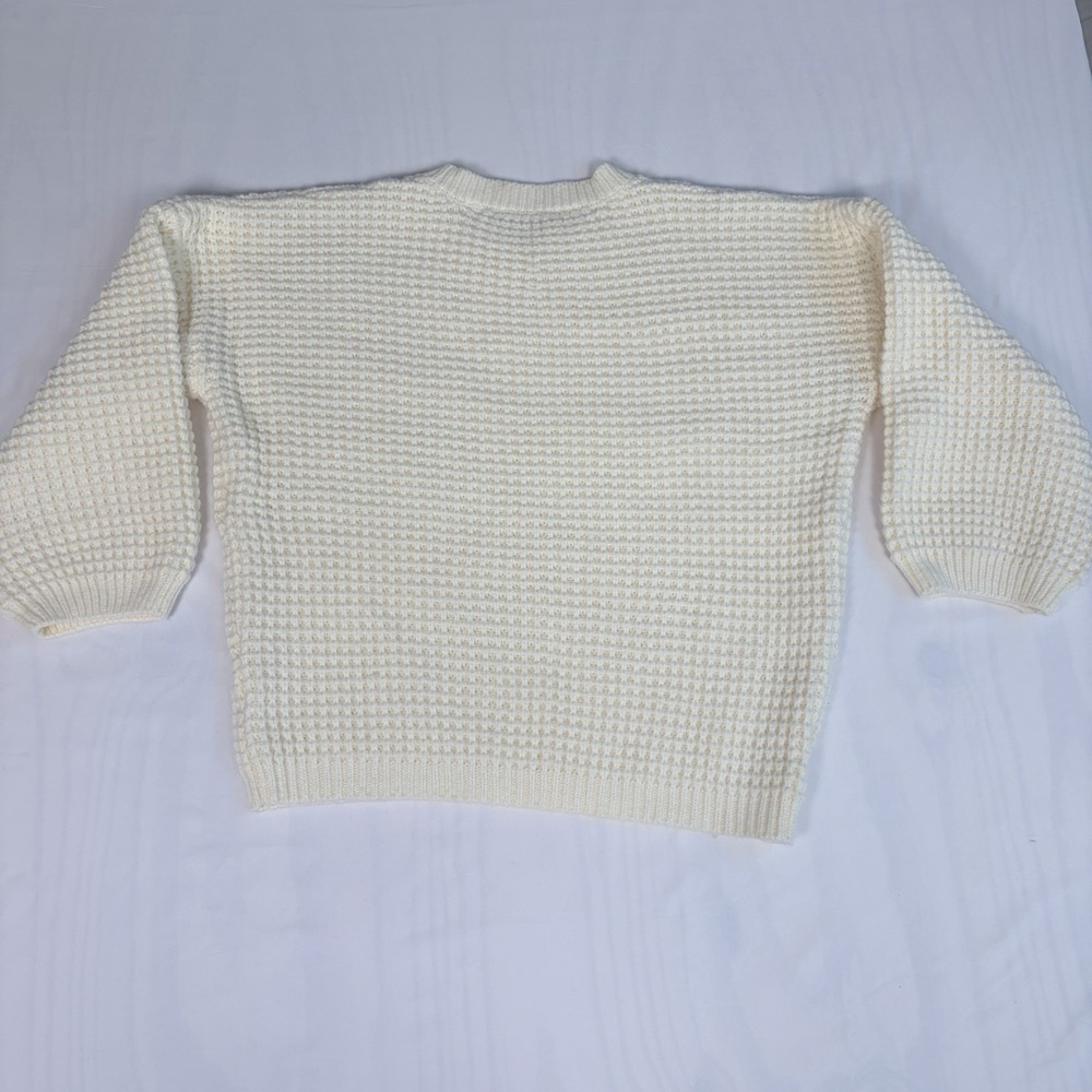 Baltic Born Womens Large Knit Sweater Cream Cottagecore Chic Romantic Oversized - Picture 3 of 7
